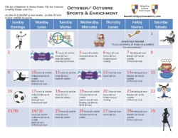 October Activities Calendar